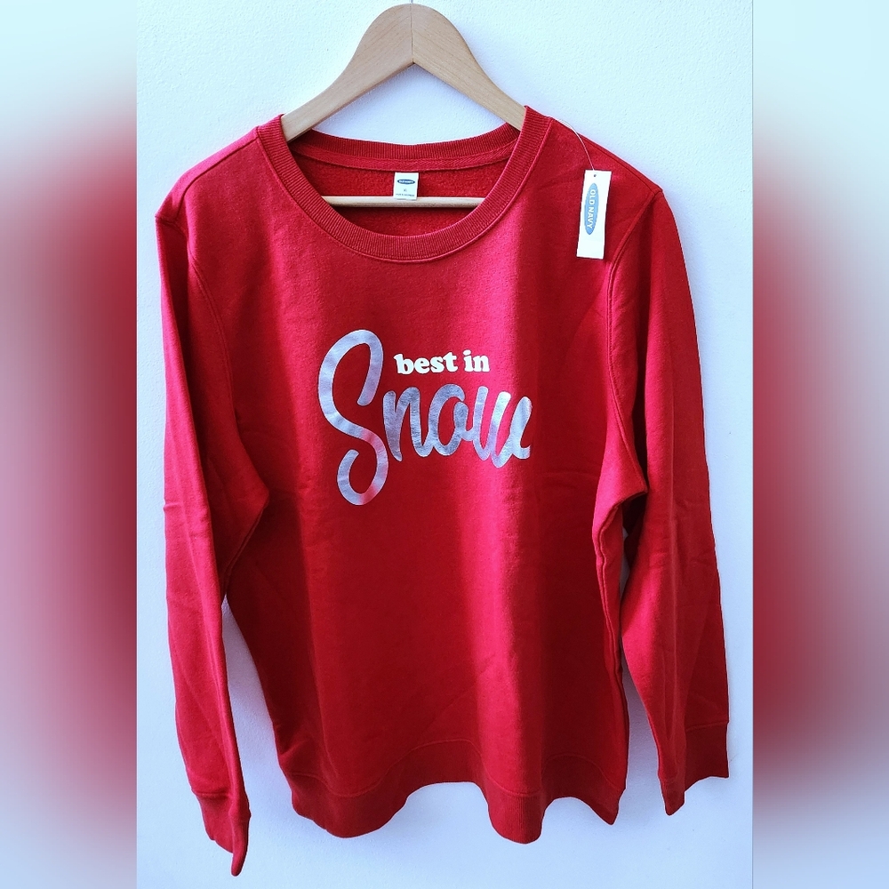 Old Navy Holiday Red Crew Swearshirt